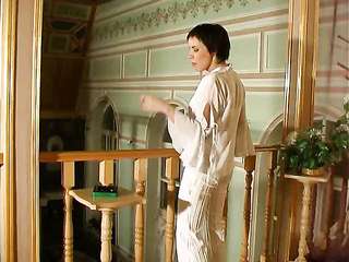 Two Russian girls alone in the villa had lesbian sex