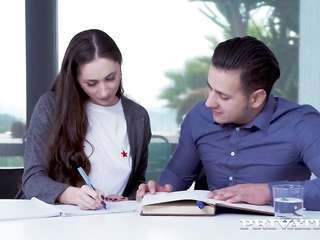 ATM with Small Boobed Brunette Aruna Aghora!