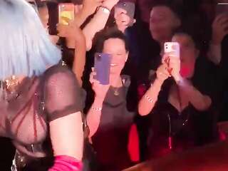 Madonna Performs in See-Through Shirt in NYC During Pride vid 2