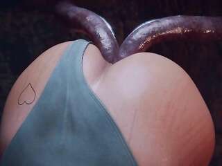 Lara x tentacles DAP test animation (Tomb Raider sex)