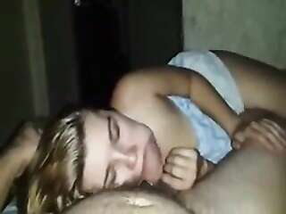 Girlfriend falls asleep with a dick in her mouth