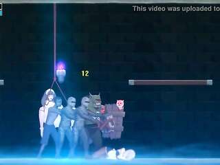 ダンジョンとメイドの変態セックスゲームでモンスターの男性とセックスをしている素敵なメイドの女の子