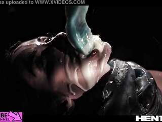 Creampie and Huge Cumshot - Clea Gaultier has fun with Aliens