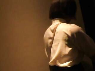 A Short-Haired Girl Who Likes To Read Actively Sucks an Ugly Guy's