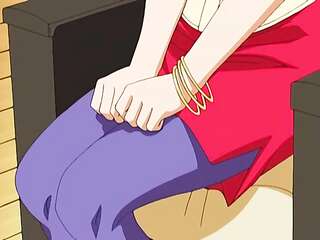 Retro hentai anime with mother and sister