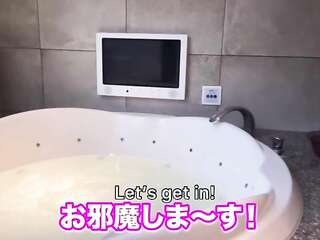 Lubed Fuck in Bathroom - Japan AV Man Squirts Massively with Slippery Handjob & Creampie in Doggy