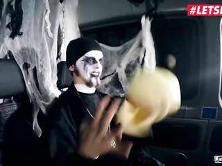 Best Halloween Foursome Party in the Sex Bus