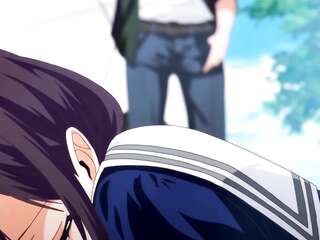 Gentle sex in the bath with a cool big tit hentai girl