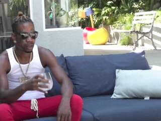 A sultry blonde met a black man on vacation and invited him to her room for a hot fuck