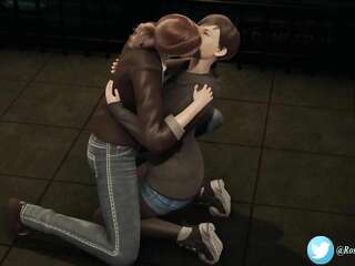 Moira Burton & Claire Redfield lesbian romantic sex