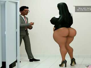 Sexy nun gets fucked by big black cock in office bathroom