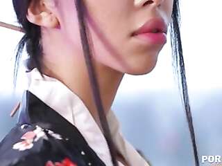 Skinny Samurai Dancer Lia Lin Takes a Hard Ass Pound