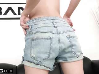 Casting- Petite Teen Rachel James Gets Punished For Bang