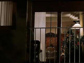 European beauty Monica Bellucci without panties trashes the apartment