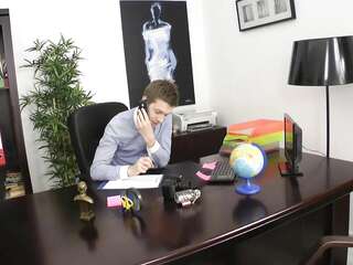 Seduced the boss with a round of anal sex right on his desk