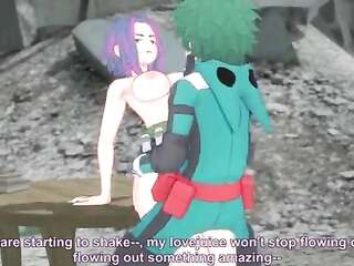 [boky no hero academia] - Midoriya Izuku Deku  shows Tsutsumi Kaina Redi Nagan her new fad for seduction