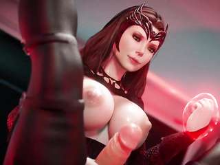 Wanda fucks Black Widow futanari 3D
