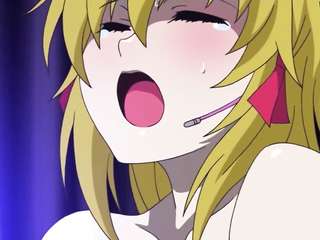 ポルノと仮想クソを見ているアニメの女の子