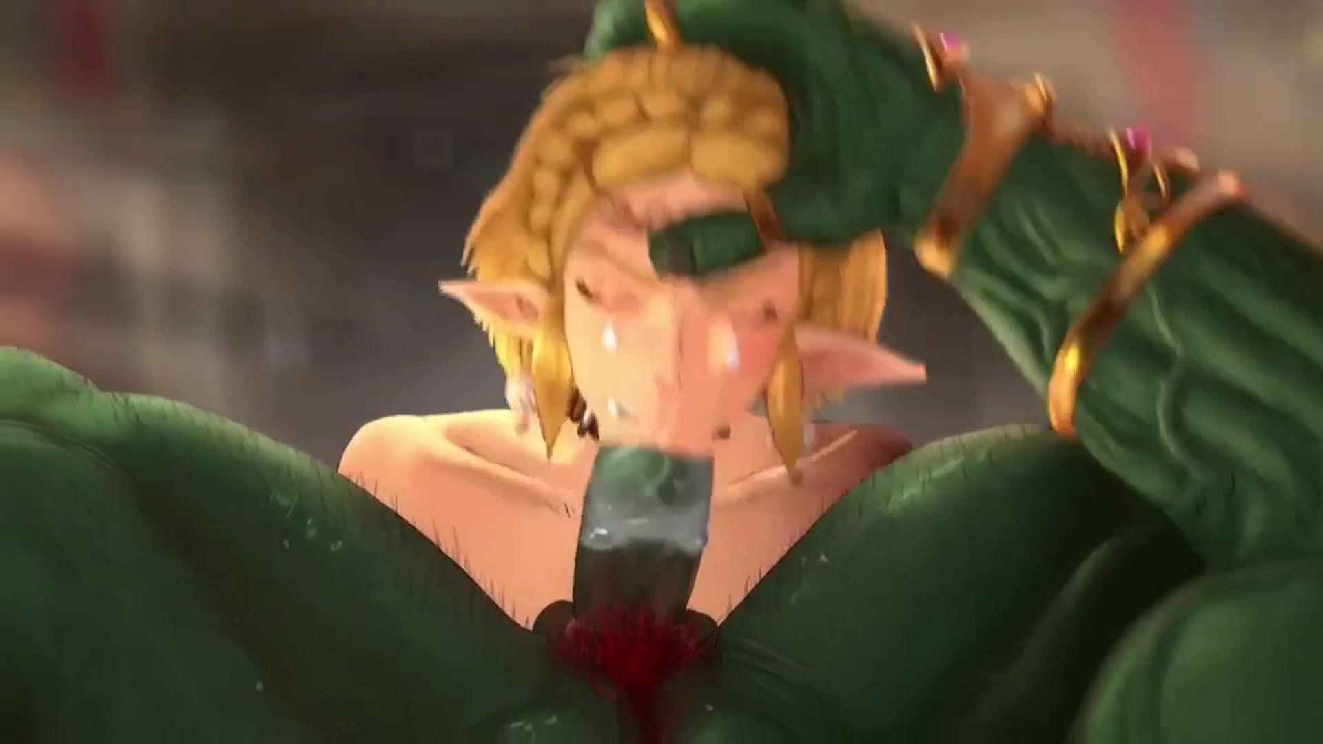 Princess Zelda - deepthroats King Ganondorf's dick and swallows The Le...