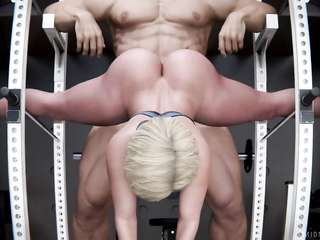 Perfect angel of Power Girl ass bouncing (Trainer in the gym fuck a chick on the simulator) [DCuniverse]