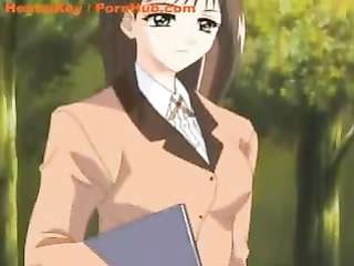 The libertine has fun with a beautiful hentai brunette