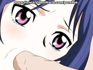 Beautiful hentai young woman fucks with a crowd of partners