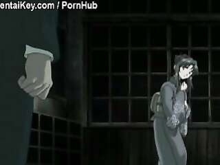 The guard fucks a hentai beauty with a big penis