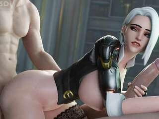 lecherous blonde gets doggystyled while jerking off her lover's boyfriend