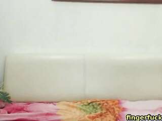 Petite Stepsister having fun fingering her wet pussy