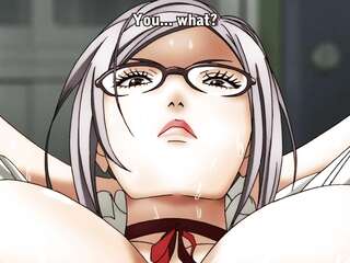 アニメーション 巨乳 おっぱいの谷間 エッチ フェムドム メガネ ハメ撮り