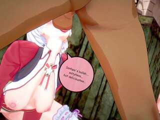 Hoạt hình 3D Bóng Hút Lừa Dối Deepthroat Mặt Fuck Japanese Cartoon Voyeur