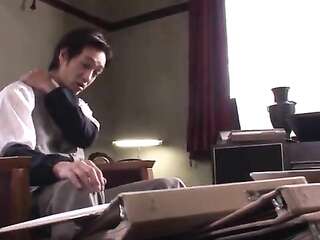 Cute Japanese Office Girl Blows Boss Before Wet Panties Creampie