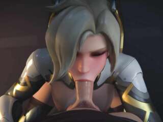 3D Overwatch Cartoon Blowjob Cum in Mouth Swallow