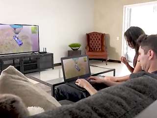 Son sex a threesome with his mother and his sister